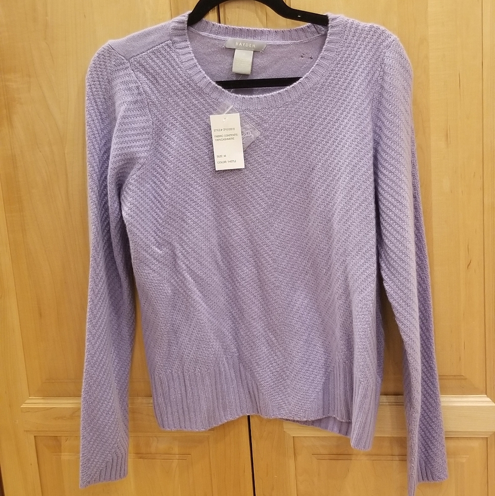 Hayden Cashmere Sweater Size M NWT Purple